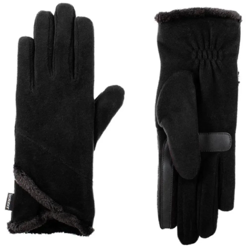 Isotoner Women Lined Recycled Stretch Fleece Water Repellant Gloves One …
